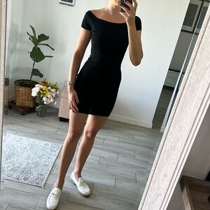 MAX STUDIO ribbed texture black bodycon mini dress/ size XS